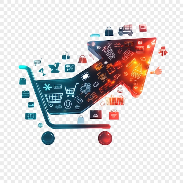 carro de compras con la imagen de un carro de compras y el carro de compras
