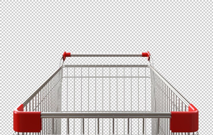 PSD carro de compras sobre fondo transparente
