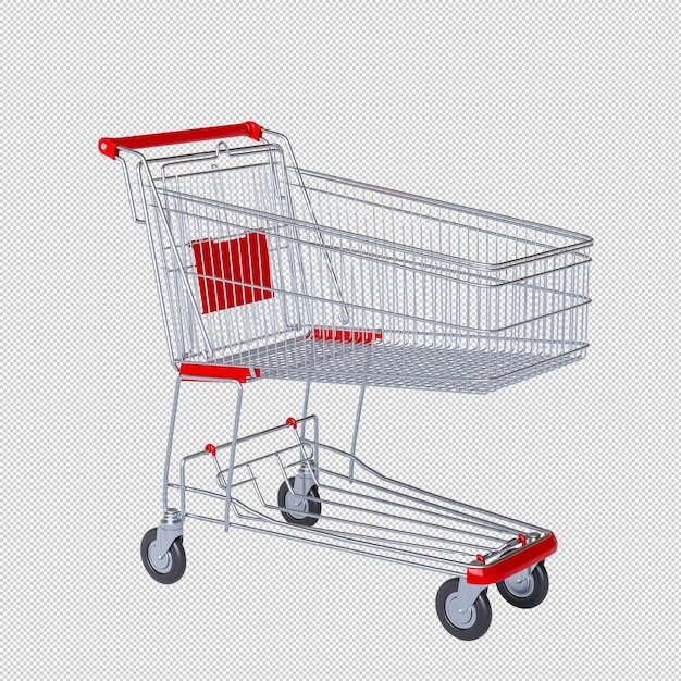 Carro de compras vacío sobre fondo blanco.