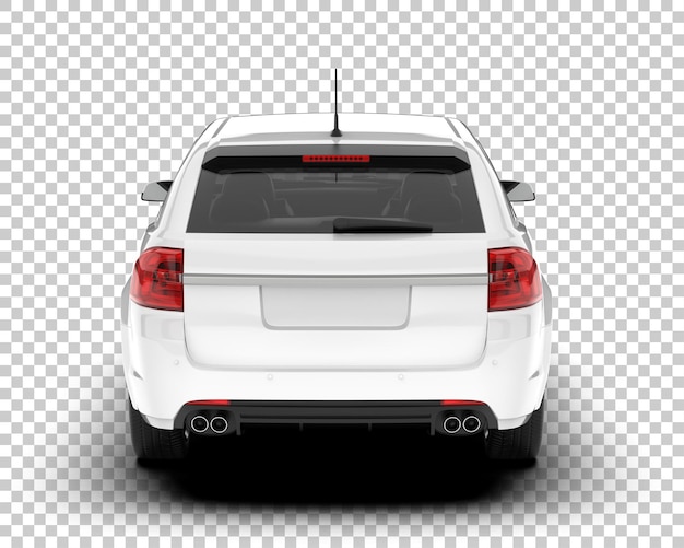 PSD carro da cidade branca na ilustração de renderização 3d de fundo transparente