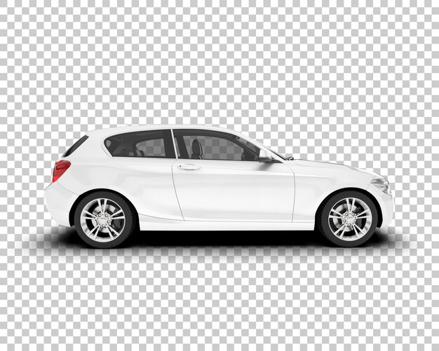 PSD carro da cidade branca na ilustração de renderização 3d de fundo transparente