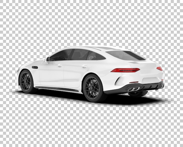Carro da cidade branca na ilustração de renderização 3d de fundo transparente