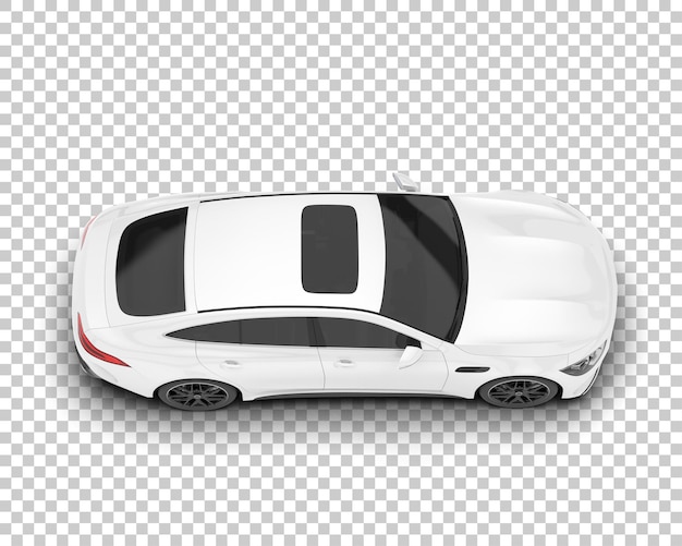 Carro da cidade branca na ilustração de renderização 3d de fundo transparente