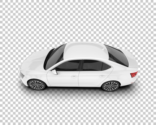 Carro da cidade branca na ilustração de renderização 3d de fundo transparente