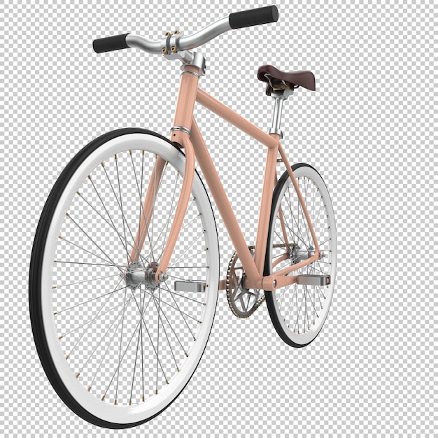 PSD carro de bicicleta da cidade na ilustração de renderização 3d de fundo transparente