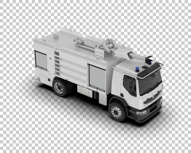 PSD carro de bombeiros isolado no fundo ilustração de renderização 3d
