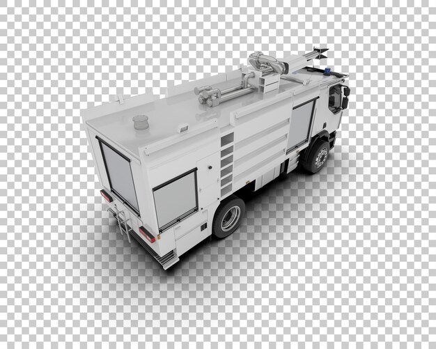 PSD carro de bombeiros isolado no fundo ilustração de renderização 3d