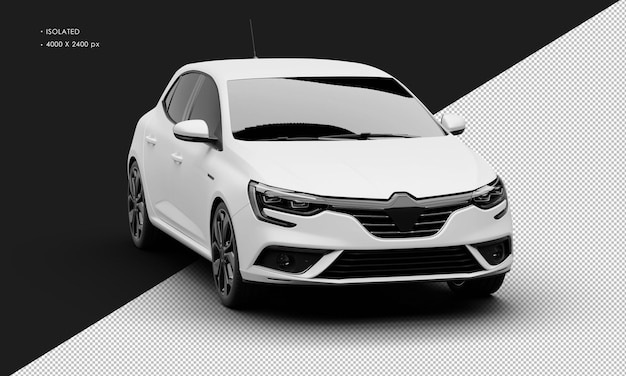 Carro de cidade realista isolado realista branco mate desportivo de luxo elegante do ângulo dianteiro direito