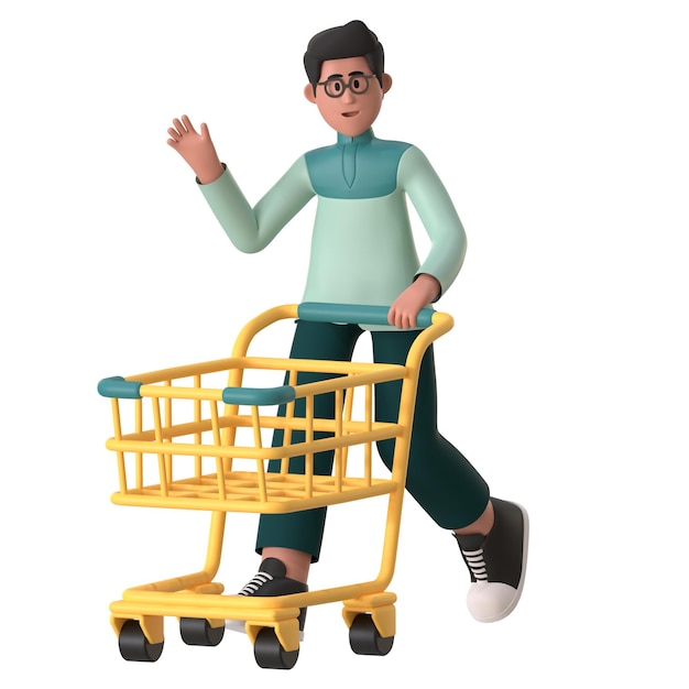 Carro de compras muçulmano Eid Ramadan Kareem 3D