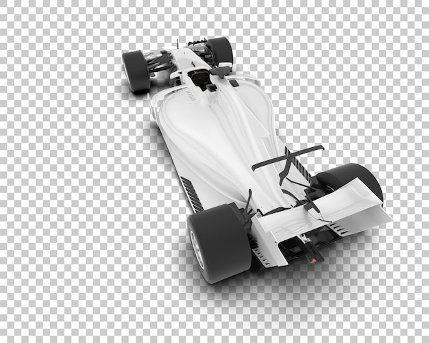 PSD carro de corrida branco na ilustração de renderização 3d de fundo transparente