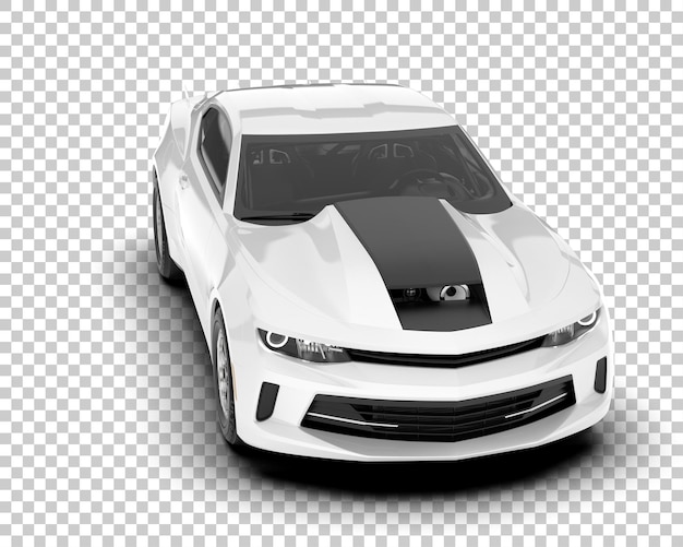 PSD carro de corrida branco na ilustração de renderização 3d de fundo transparente