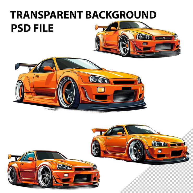 PSD carro de corrida isolado em fundo transparente