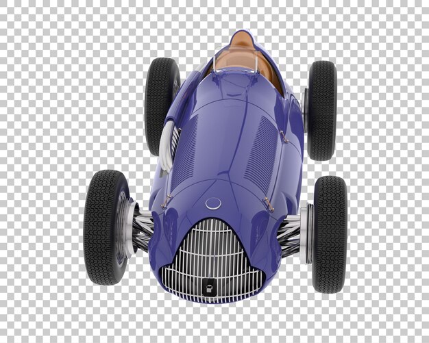 Carro de corrida retrô na ilustração de renderização 3d de fundo transparente