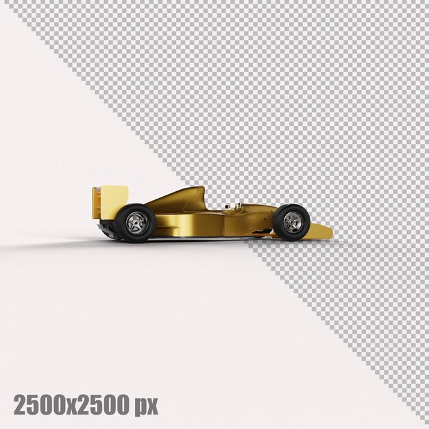 Carro de fórmula 1 amarelo realista em renderização 3d