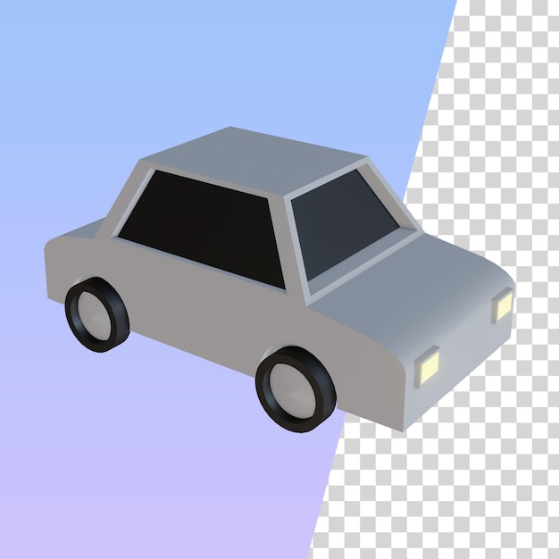 Carro de ilustração 3d low poly