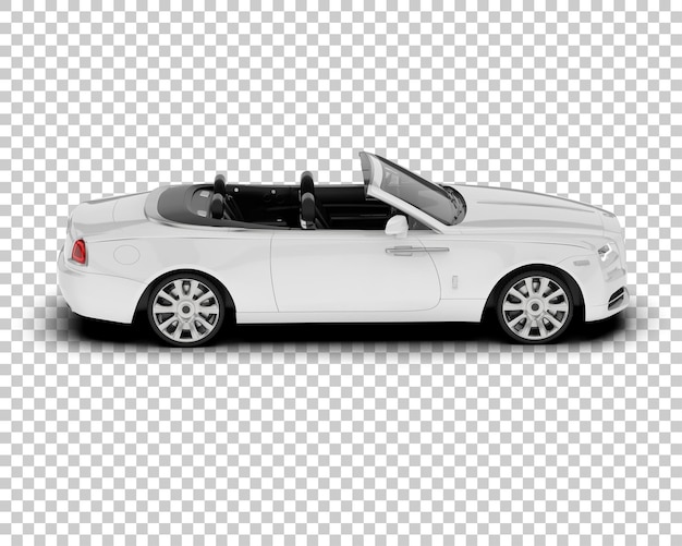 Carro de luxo na ilustração de renderização 3d de fundo transparente