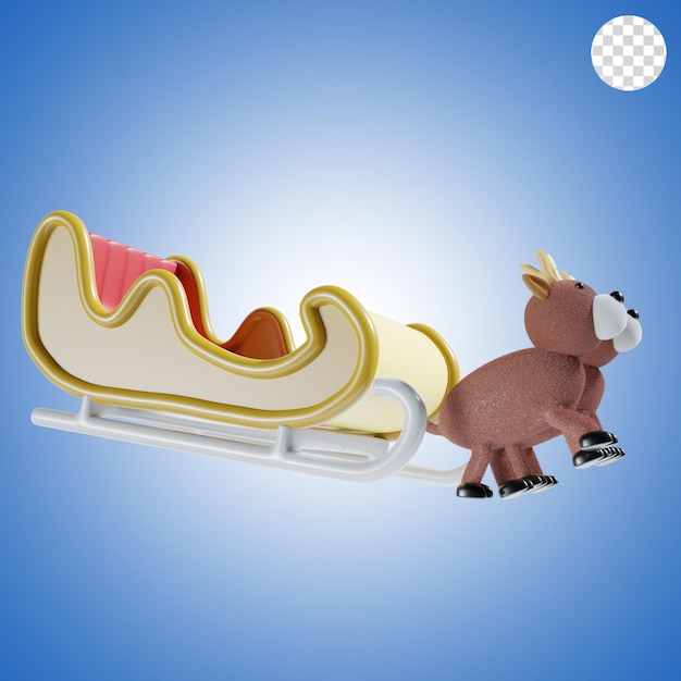 Carro de natal ilustração 3d