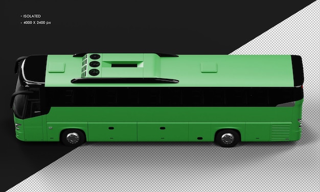 PSD carro de ônibus urbano verde fosco realista isolado da vista superior esquerda