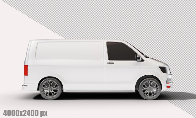 Carro de van branca realista em renderização 3d