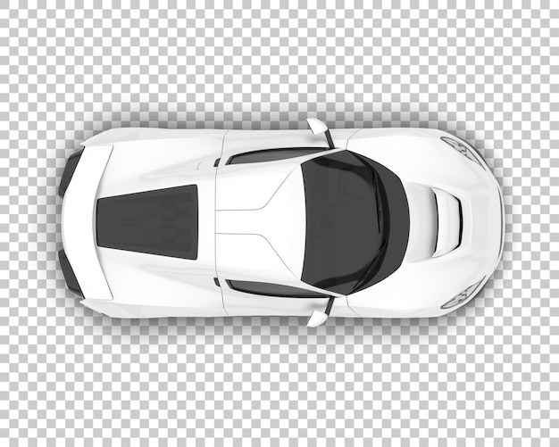 Carro esporte branco na ilustração de renderização 3d de fundo transparente