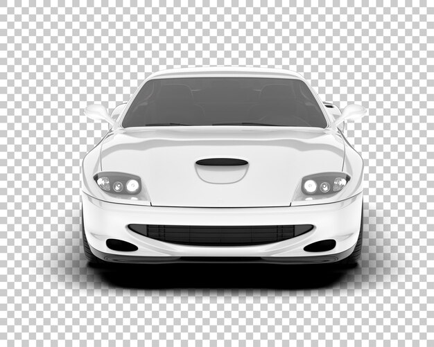 Carro esporte branco na ilustração de renderização 3d de fundo transparente