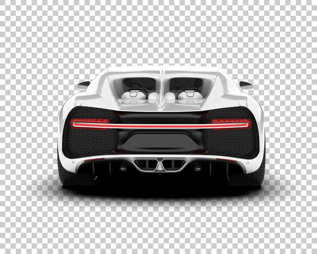 Carro esporte branco na ilustração de renderização 3d de fundo transparente