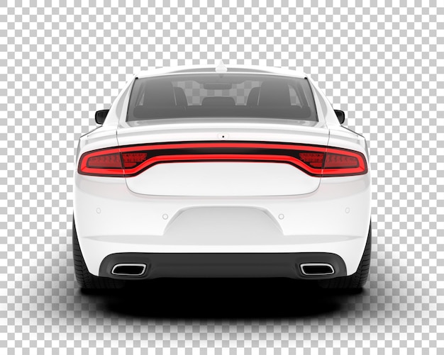 Carro esporte branco na ilustração de renderização 3d de fundo transparente