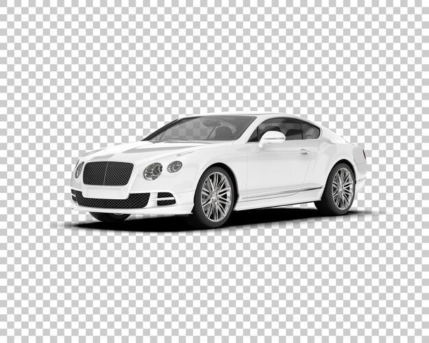 Carro esporte branco na ilustração de renderização 3d de fundo transparente