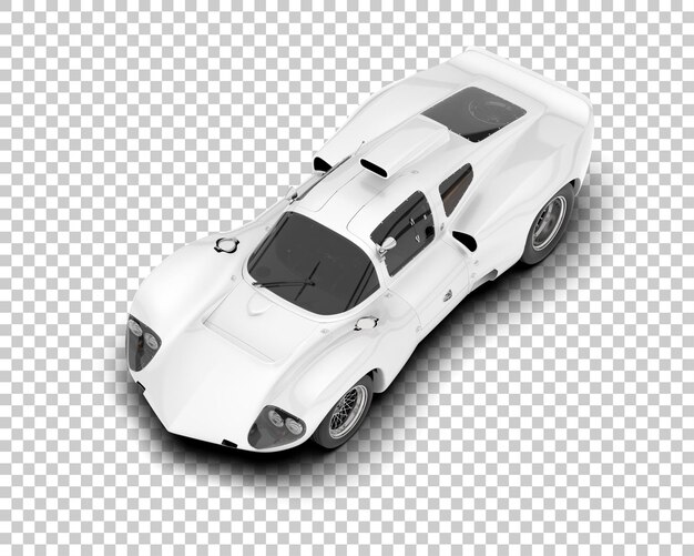 Carro esporte branco na ilustração de renderização 3d de fundo transparente