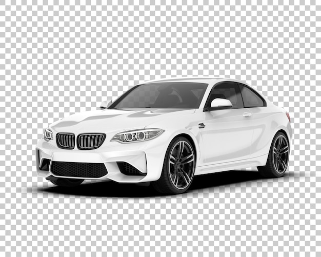PSD carro esporte branco na ilustração de renderização 3d de fundo transparente