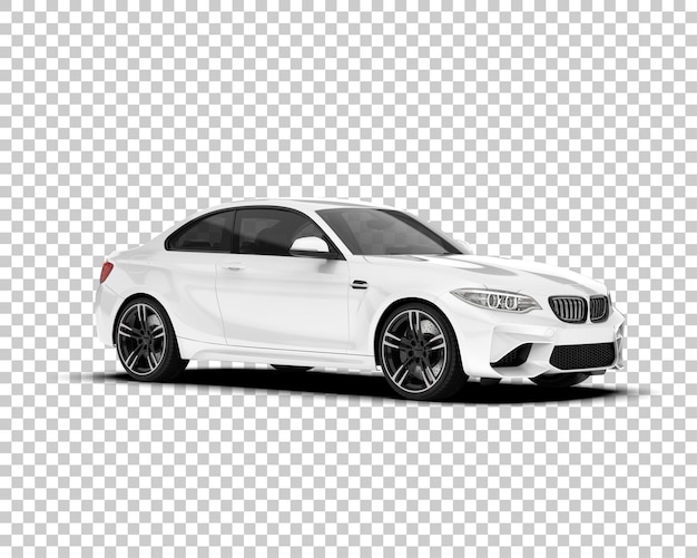 PSD carro esporte branco na ilustração de renderização 3d de fundo transparente