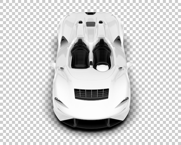 Carro esporte branco na ilustração de renderização 3d de fundo transparente