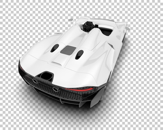 Carro esporte branco na ilustração de renderização 3d de fundo transparente