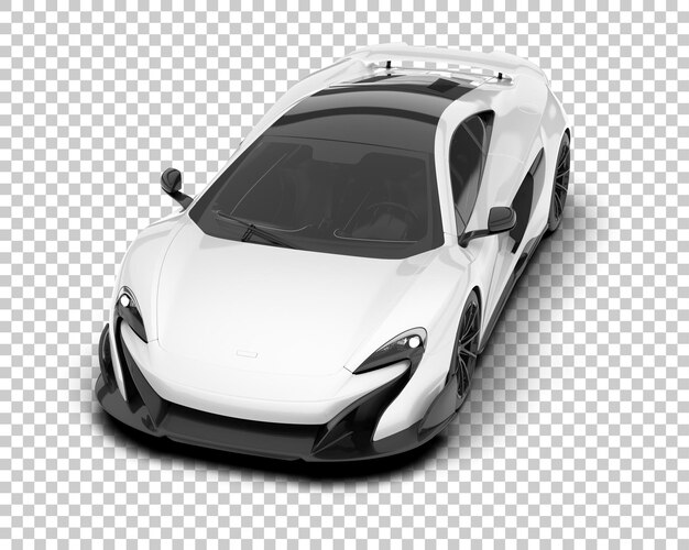 PSD carro esporte branco na ilustração de renderização 3d de fundo transparente