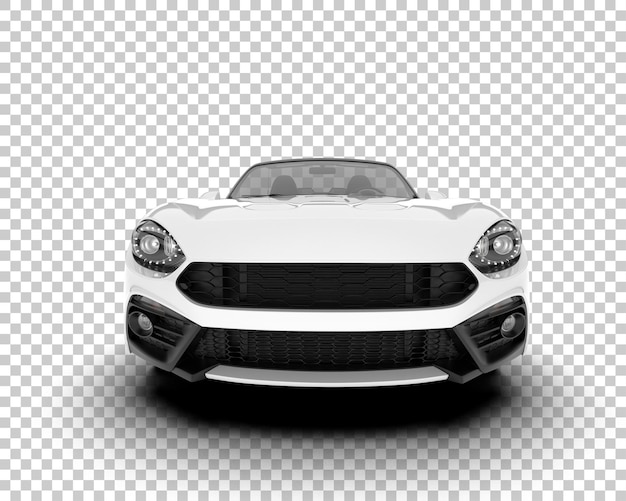 Carro esporte branco na ilustração de renderização 3d de fundo transparente