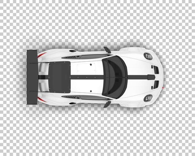 PSD carro esporte branco na ilustração de renderização 3d de fundo transparente