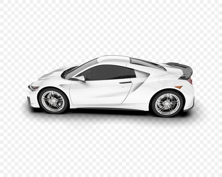 PSD carro esportivo branco com um design elegante