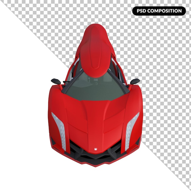 Carro esportivo vermelho isolado 3d