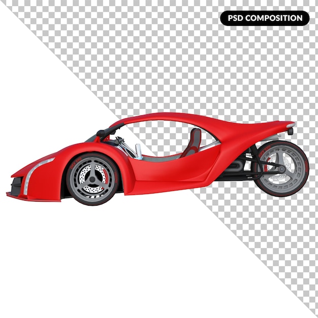 PSD carro esportivo vermelho isolado 3d