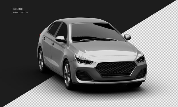 Carro familiar moderno elegante isolado metálico cinza realista do ângulo dianteiro direito