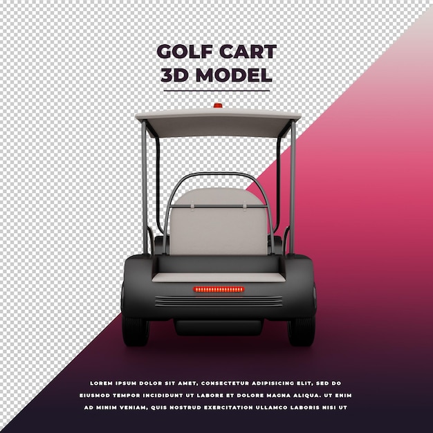 PSD carro de golf 3d aislado