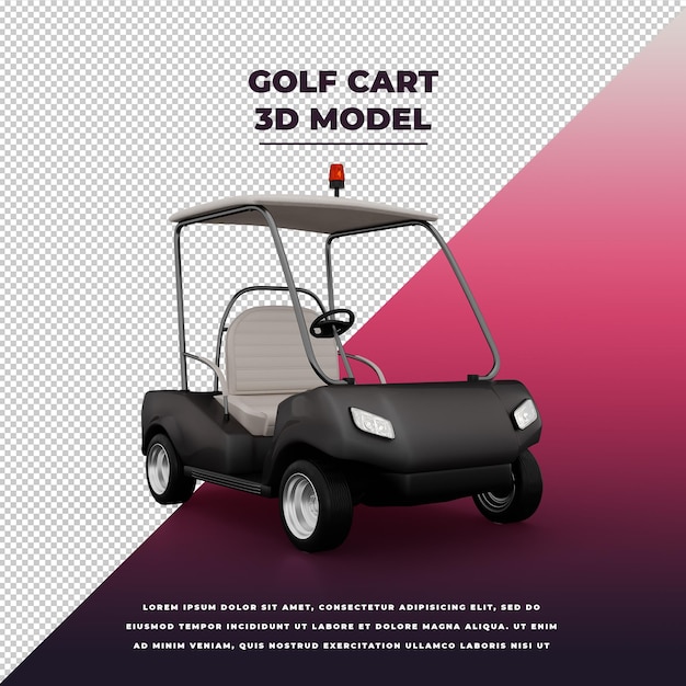 PSD carro de golf 3d aislado