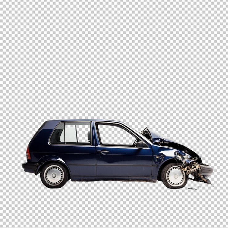 PSD carro moderno danificado isolado em fundo transparente