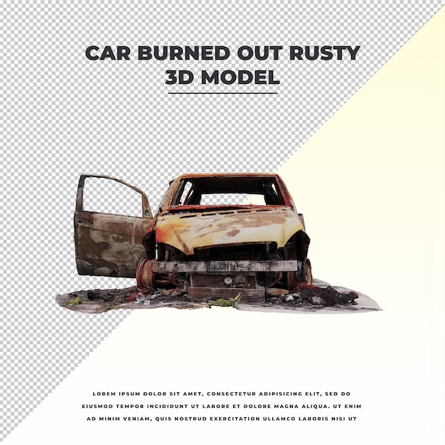 PSD carro queimado enferrujado
