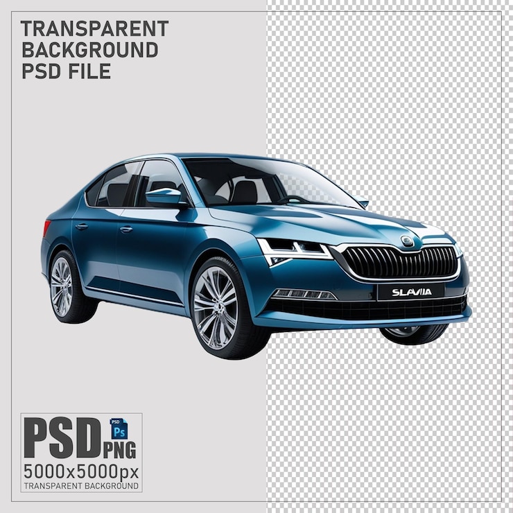 PSD carro realista em fundo transparente