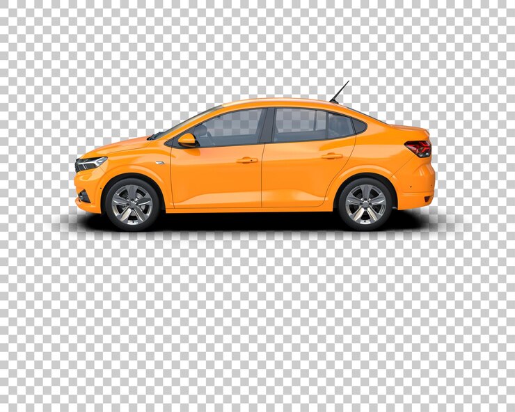 PSD carro realista isolado no fundo ilustração de renderização 3d