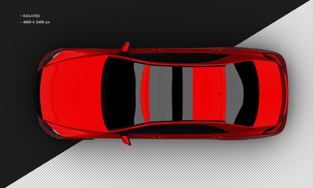 Carro Sedan Cidade Elegante Luxo Vermelho Realista Isolado da Vista Superior