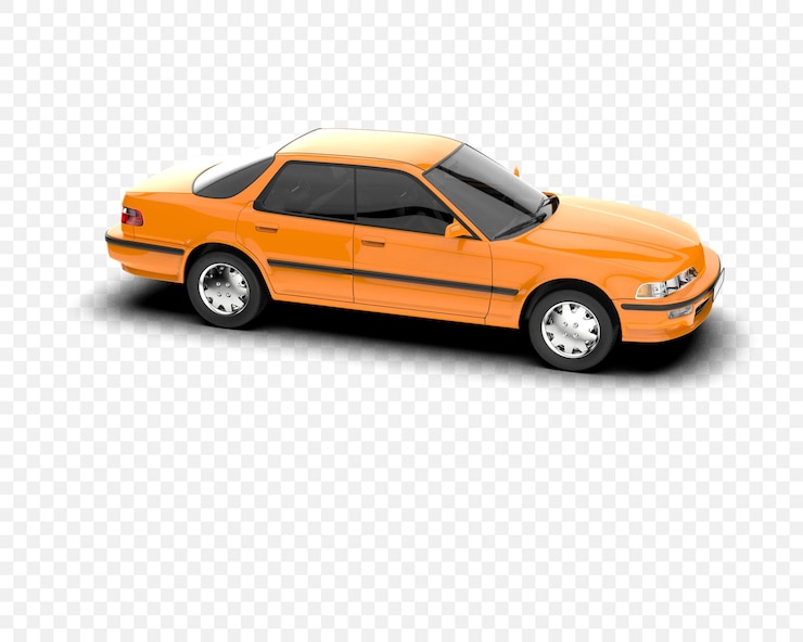 PSD carro sedan clássico laranja