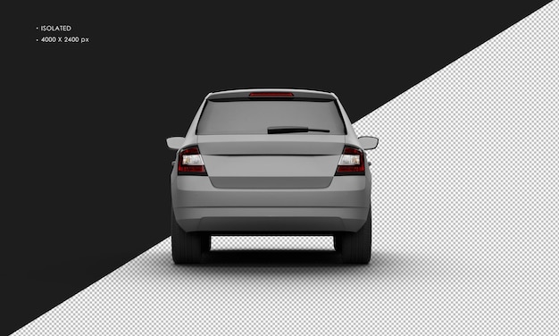 Carro urbano elegante moderno cinza fosco realista isolado da vista traseira