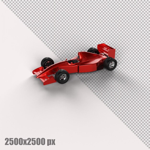 Carro vermelho realista de fórmula 1 em renderização 3d